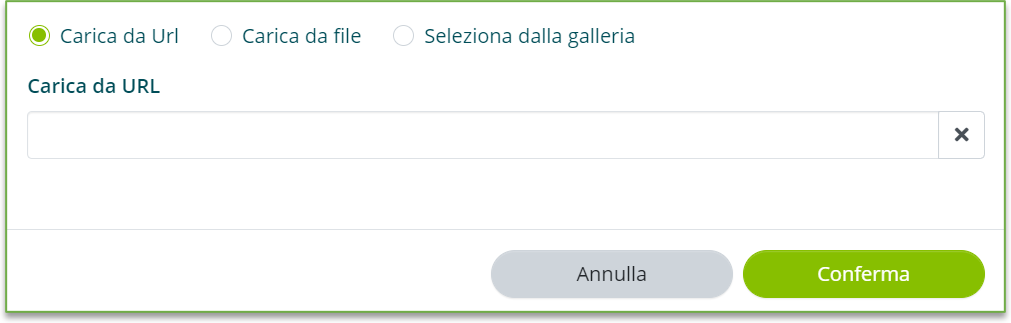 Collegamento di immagini e video tramite URL o galleria multimediale