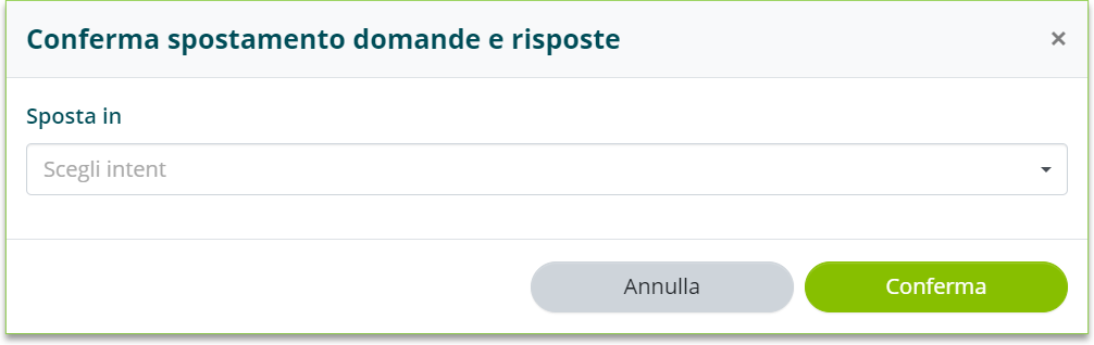 Selezione dell'intent di destinazione per lo spostamento