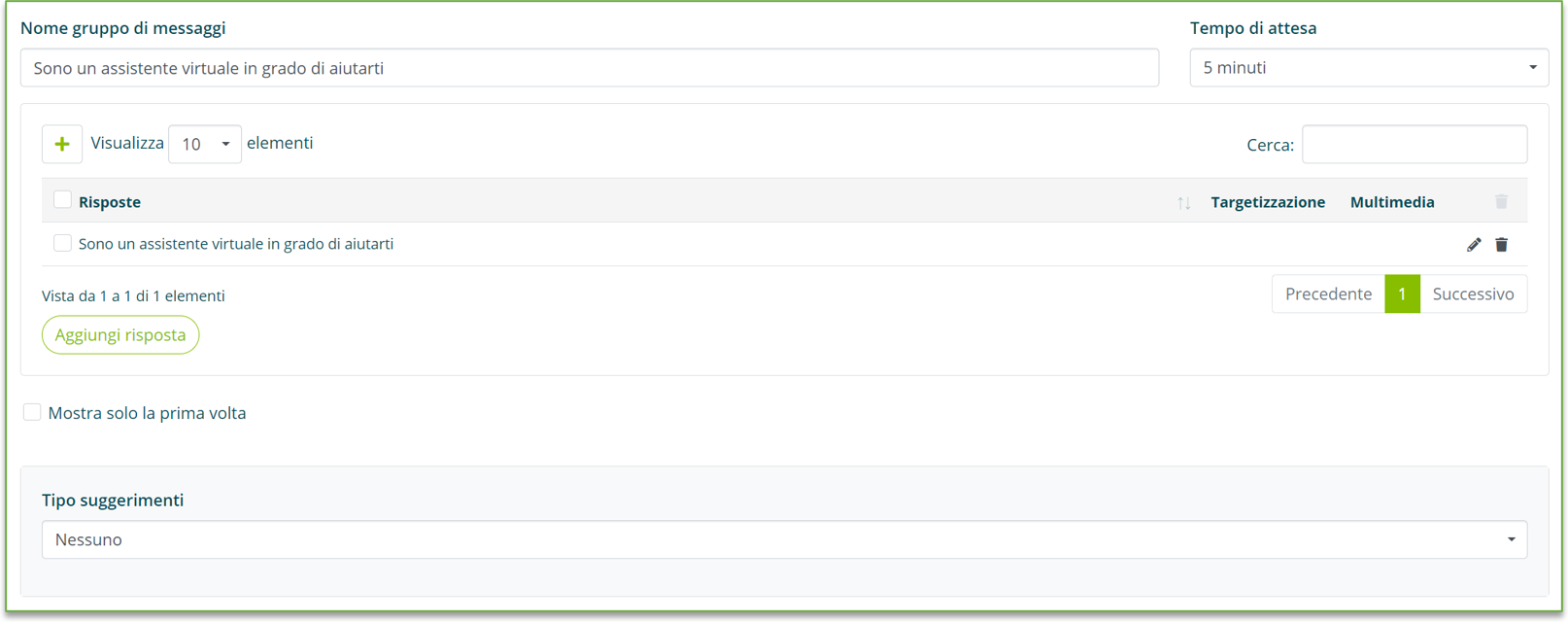 Personalizzazione di un messaggio di coinvolgimento con timer e opzioni