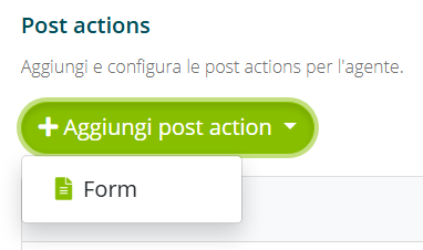 Configurazione di un'post action