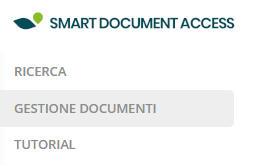 Sezione Gestione documenti nel menu di sinistra