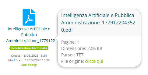 Documenti PDF generati dal crawler nella sottocartella