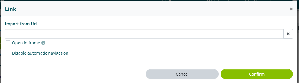 Collegamento di un link tramite URL