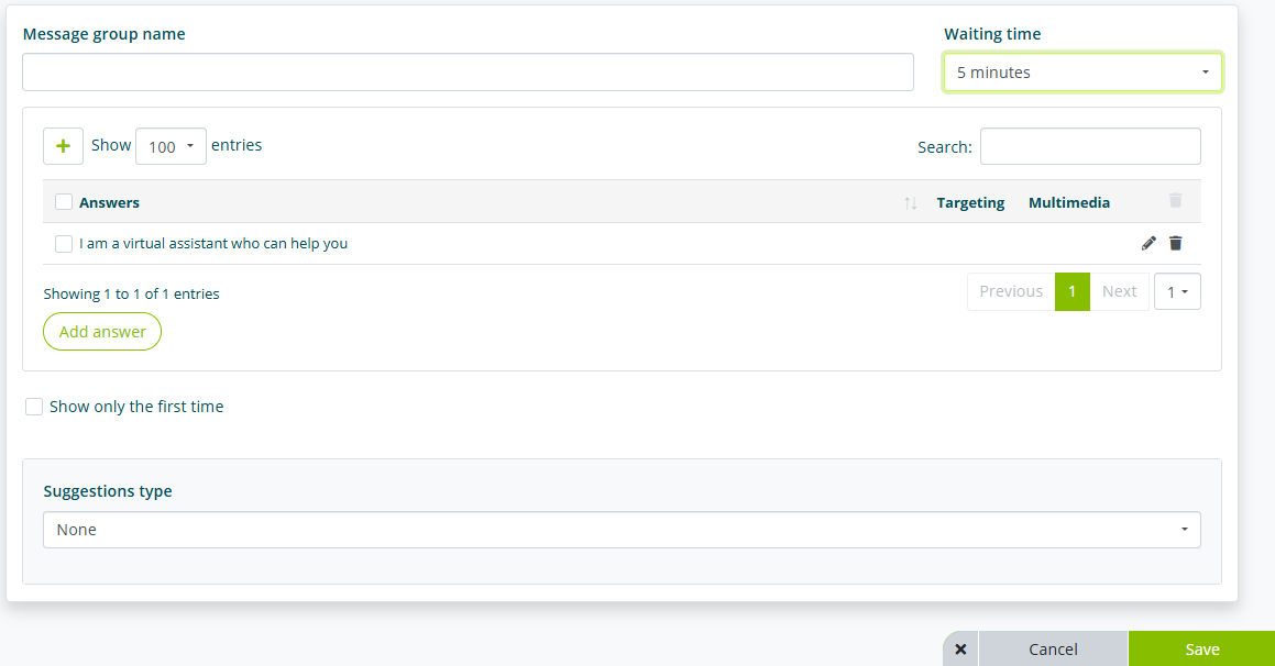 Personalizzazione di un messaggio di coinvolgimento con timer e opzioni
