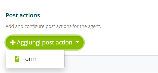 Configurazione di un'post action