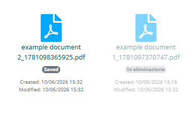 Documento in fase di eliminazione dopo sostituzione